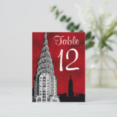 Numéro de table silhouette de la skyline de NYC ét (Debout devant)