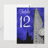 Numéro de table silhouette de la skyline de NYC Fl (Devant / Derrière)