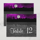 Numéro de table silhouette de la skyline de NYC lu (Devant / Derrière)