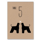Numéro De Table Silhouettes Chien Afghan Hound Réception De Mariag (Dos)
