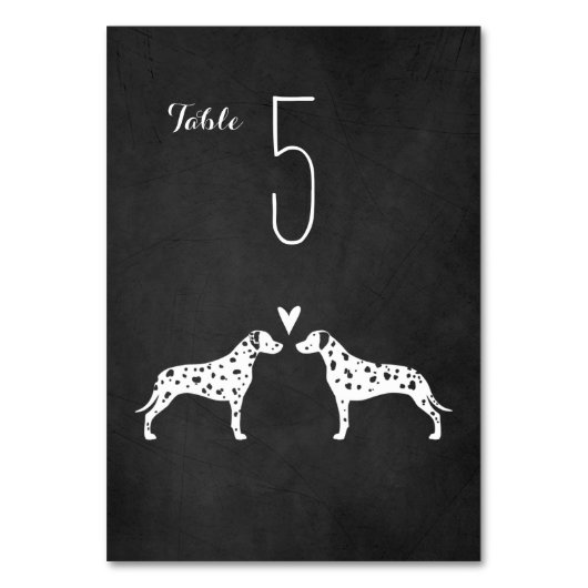 Numéro De Table Silhouettes de Chien Dalmatien Réception de mariag (Par défaut)