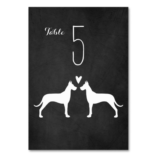 Numéro De Table Silhouettes de Chien Danois (Par défaut)