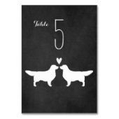 Numéro De Table Silhouettes de Golden Retriever Réception de Maria (Dos)