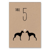 Numéro De Table Silhouettes Greyhound Italienne Réception de maria (Dos)
