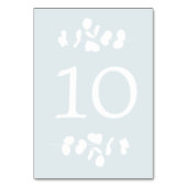 Numéro de table Silver Blue and White Eucalyptus (Dos)