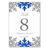 Numéro De Table Silver Blue Snowflake Mariage d'hiver (Par défaut)