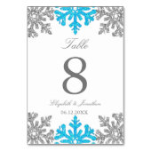 Numéro De Table Silver Blue Snowflake Mariage d'hiver (Par défaut)