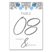 Numéro De Table Silver Blue Snowflakes Mariage d'hiver (Par défaut)