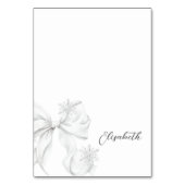 Numéro De Table Silver Bow Winter Table Place Card  (Par défaut)