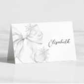 Numéro De Table Silver Bow Winter Table Place Card 