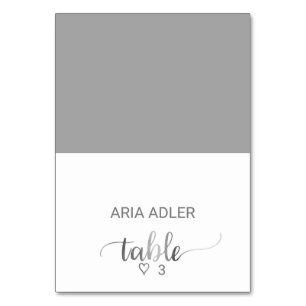 Numéro De Table Silver Foil Calligraphie Mariage Escort Place Cart