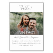 Numéro De Table Silver Grey Script Fun Facts Photo Mariage (Dos)