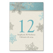 Numéro De Table Silver Ice Blue Ivory Flammes de neige Mariage d'h (Dos)