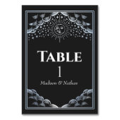 Numéro De Table Silver Sun and Moon Tarot Wedding (Dos)