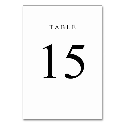 Numéro de table simple - 15 (Par défaut)