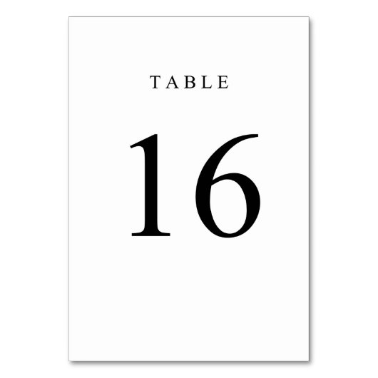 Numéro de table simple - 16 (Par défaut)