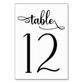 Numéro de table simple 3,5x5 noir | Tableau 12 (Par défaut)
