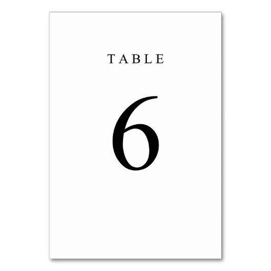 Numéro de table simple - 6 (Par défaut)