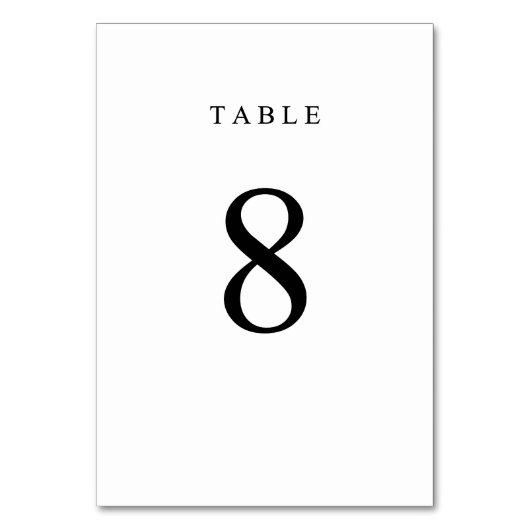 Numéro de table simple - 8 (Par défaut)