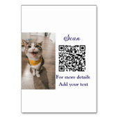 Numéro De Table Simple animal name details QR code add text photo (Dos)