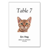 Numéro De Table Simple Aquarelle Moderne Chat Mariage (Par défaut)
