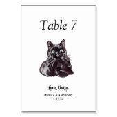 Numéro De Table Simple Aquarelle Moderne Chat Mariage  (Par défaut)