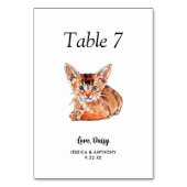 Numéro De Table Simple Aquarelle Moderne Chat Mariage (Par défaut)