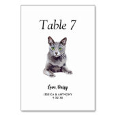 Numéro De Table Simple Aquarelle Moderne Chat Mariage  (Par défaut)