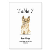 Numéro De Table Simple Aquarelle Moderne de Mariage de Chien (Par défaut)