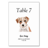 Numéro De Table Simple Aquarelle Moderne de Mariage de Chien  (Par défaut)