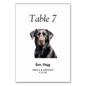 Numéro De Table Simple Aquarelle Moderne de Mariage de Chien (Par défaut)