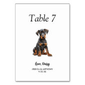 Numéro De Table Simple Aquarelle Moderne Mariage Chien  (Par défaut)