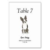 Numéro De Table Simple Aquarelle Moderne Mariage Chien  (Par défaut)