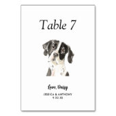 Numéro De Table Simple Aquarelle Moderne Mariage Chien (Par défaut)