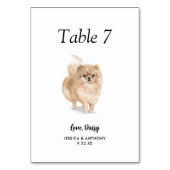 Numéro De Table Simple Aquarelle Moderne Mariage Chien (Par défaut)