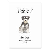 Numéro De Table Simple Aquarelle Moderne Mariage Chien  (Par défaut)