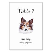 Numéro De Table Simple Aquarelle Moderne Mariage Chien (Par défaut)