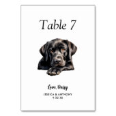 Numéro De Table Simple Aquarelle Moderne Mariage Chien (Par défaut)