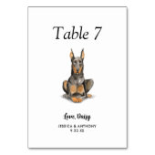 Numéro De Table Simple Aquarelle Moderne Mariage Chien  (Par défaut)