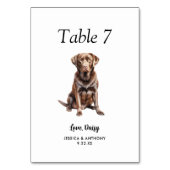 Numéro De Table Simple Aquarelle Moderne Mariage Chien (Par défaut)