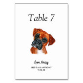 Numéro De Table Simple Aquarelle Moderne Mariage Chien  (Par défaut)