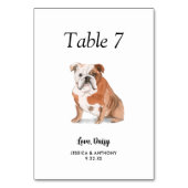 Numéro De Table Simple Aquarelle Moderne Mariage Chien  (Par défaut)