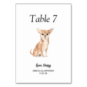 Numéro De Table Simple Aquarelle Moderne Mariage Chien  (Par défaut)