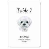 Numéro De Table Simple Aquarelle Moderne Mariage Chien  (Par défaut)