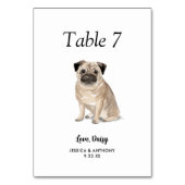 Numéro De Table Simple Aquarelle Moderne Mariage Chien (Par défaut)