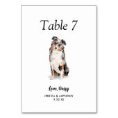 Numéro De Table Simple Aquarelle Moderne Mariage Chien  (Par défaut)