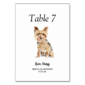 Numéro De Table Simple Aquarelle Moderne Mariage de Chien  (Par défaut)