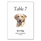 Numéro De Table Simple Aquarelle Moderne Mariage de Chien  (Par défaut)