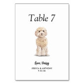 Numéro De Table Simple Aquarelle Moderne Mariage de Chien (Par défaut)