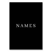 Numéro De Table Simple Black Custom Ajouter Votre Nom Élégant (Dos)